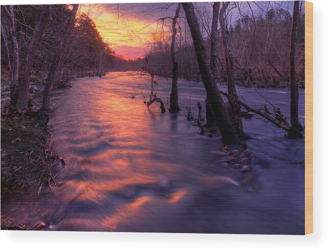Dawn Wood Print featuring the photograph St. Francois River by Robert Charity