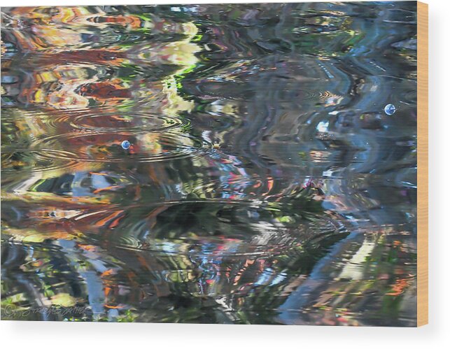 Abstract Wood Print featuring the photograph St. Johns reflection V by Stacey Sather