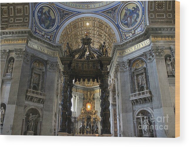 St. Peter's Basilica Wood Print featuring the photograph St. Peter's Basilica by Binka Kirova