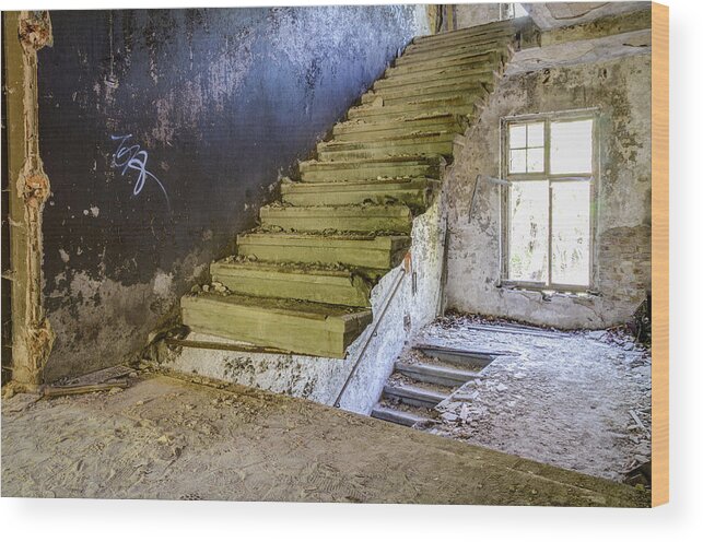 Sanatorium Wood Print featuring the photograph Stairway To ..... by Marie Schleich