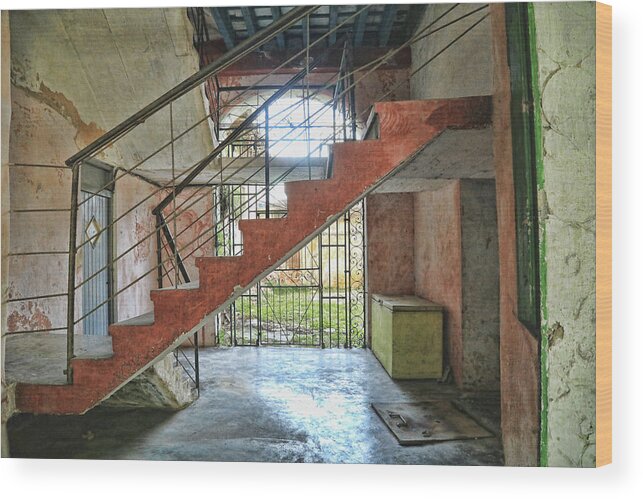 Cuba Wood Print featuring the photograph Stairway to Havana by Mary Buck