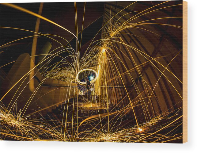 Steel Wool Wood Print featuring the photograph Stairway to Hell by Kyle Field