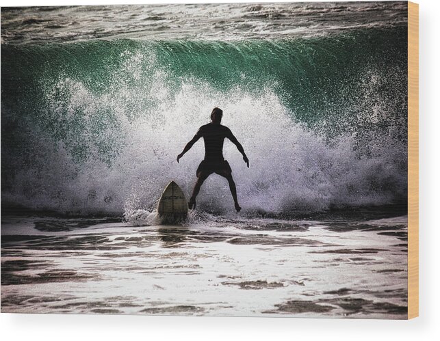 Surfer Wood Print featuring the photograph Standby Surfer by Jim Albritton