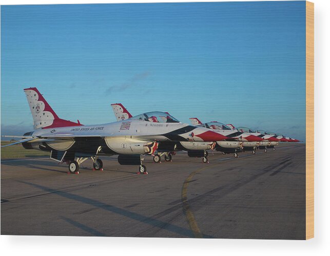 Thunderbirds Wood Print featuring the photograph Standing In Formation by Joe Paul