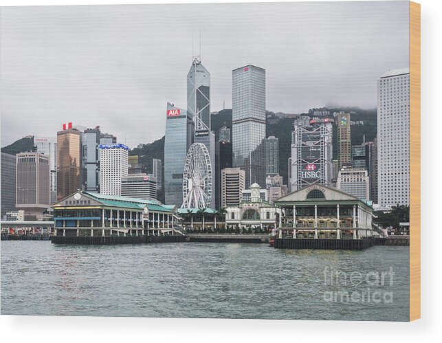 Aig Wood Print featuring the photograph Star ferry building terminal in the Central business district of by Didier Marti