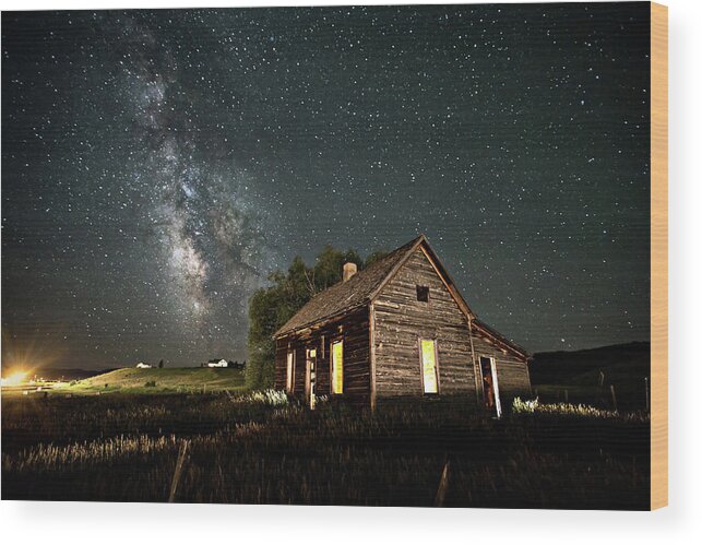 Star Valley Wood Print featuring the photograph Star Valley Cabin by Wesley Aston