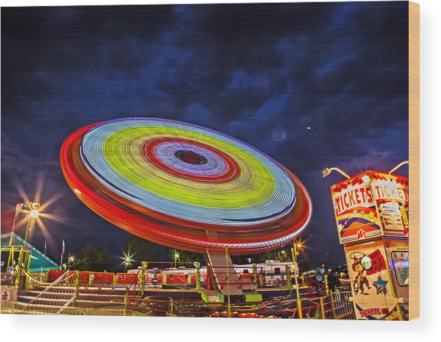 Ferris Wheel Wood Print featuring the photograph State Fair by Sennie Pierson