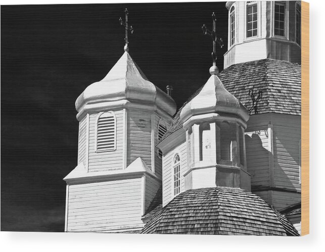  Wood Print featuring the photograph Steeples Noir by Brian Sereda