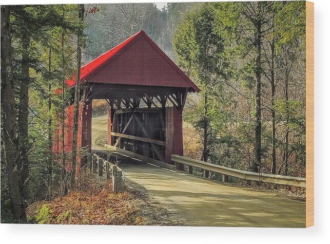 Sterling Bridge Wood Print featuring the photograph Sterling Covered Bridge by Robert Mitchell