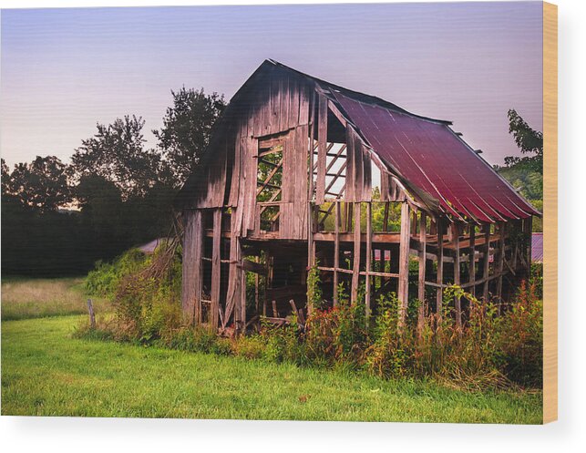 America Wood Print featuring the photograph Still Standing - Northwest Arkansas Vintage Barn by Gregory Ballos