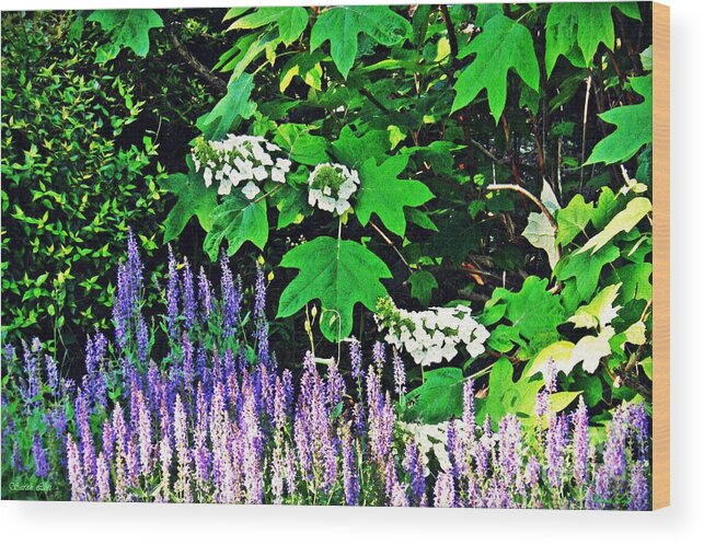 Lavender Wood Print featuring the photograph Stillness in the Garden  by Sarah Loft