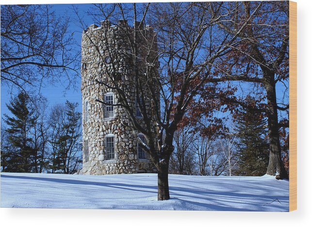 Architecture Wood Print featuring the photograph Stone Tower by Lois Lepisto