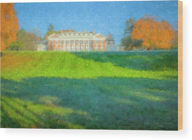 Stonehill College Wood Print featuring the painting Stonehill College in October by Bill McEntee