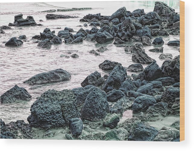 Photography Wood Print featuring the photograph Stones on the beach by Angel Jesus De la Fuente
