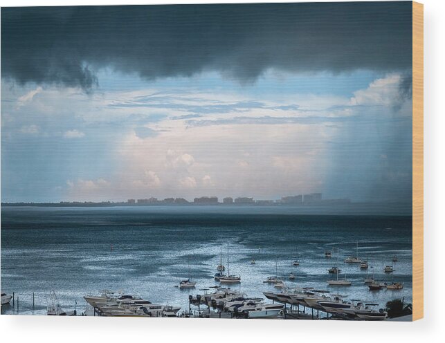 August 2014 Wood Print featuring the photograph Storm on the Bay 2 by Frank Mari