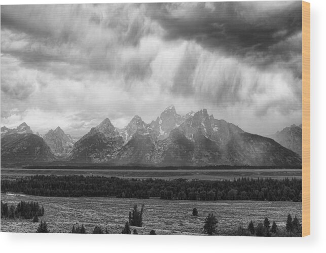 Tres Wood Print featuring the photograph Storm Over Tres Tetons by Hugh Smith