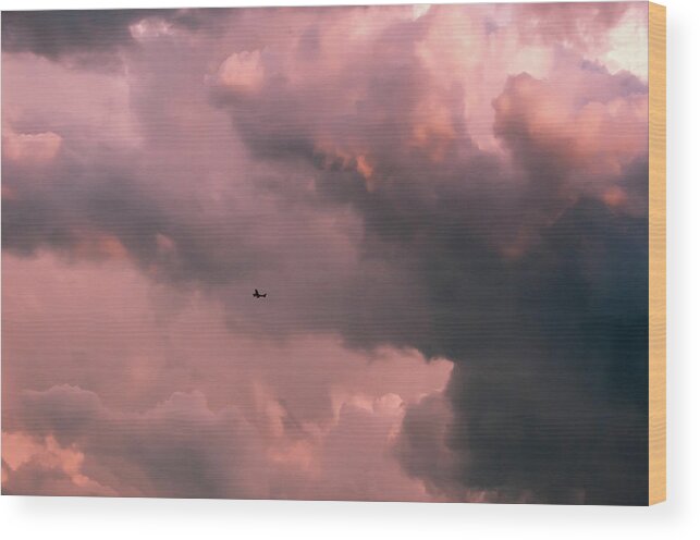 Clouds Wood Print featuring the photograph Stormy weather by Carolyn D'Alessandro