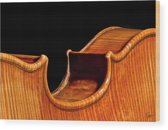 Purfling Wood Print featuring the photograph Stradivarius Back Corner by Endre Balogh