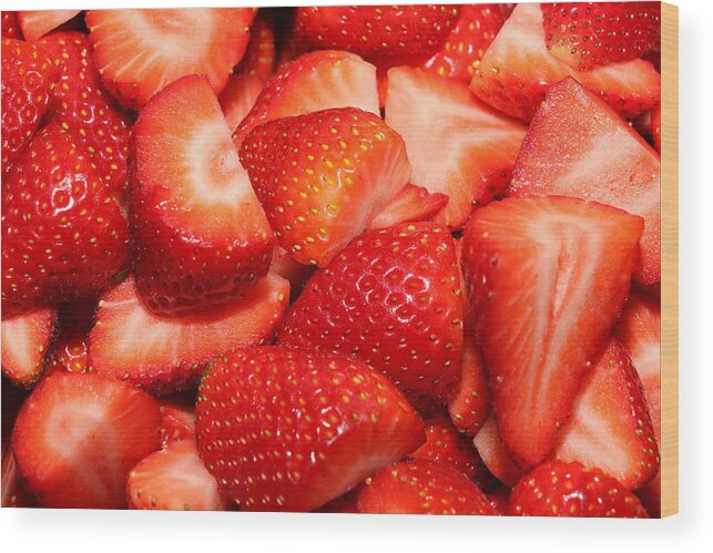 Food Wood Print featuring the photograph Strawberries 32 by Michael Fryd
