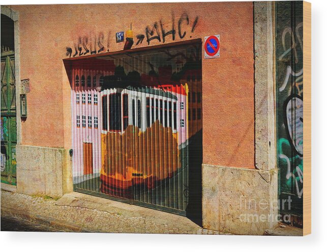 Portugal Wood Print featuring the photograph Street Art in Lisbon by Sue Melvin