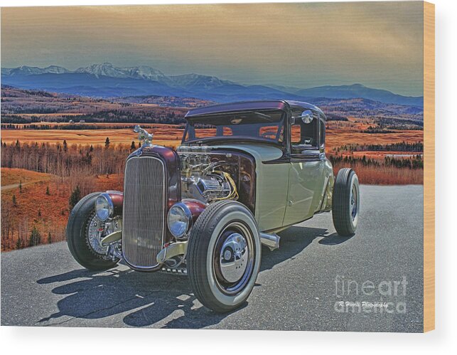 Cars Wood Print featuring the photograph Street Rod in Calgary by Randy Harris
