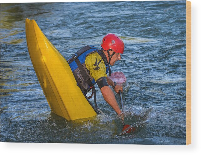 Kayak Wood Print featuring the photograph Strenght by Robert Krajnc