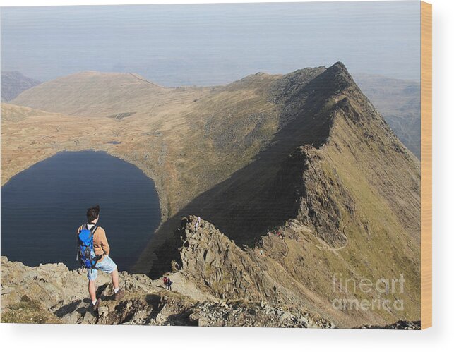 Walker Wood Print featuring the photograph Striding Edge from Helvellyn by Bryan Attewell