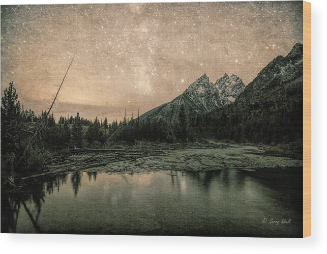 Night Photography Wood Print featuring the photograph String Lake Trail With Filter by Gerry Sibell