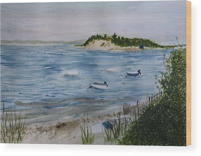 Strong Island Wood Print featuring the painting Strong Island by Donna Walsh