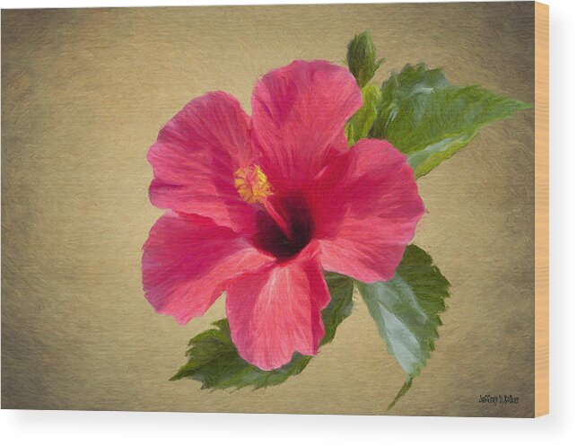Flower Wood Print featuring the painting Study in Scarlet by Jeffrey Kolker