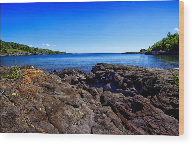 Sugarloaf Cove Minnesota Wood Print featuring the photograph Sugarloaf Cove From Rock Level by Bill and Linda Tiepelman