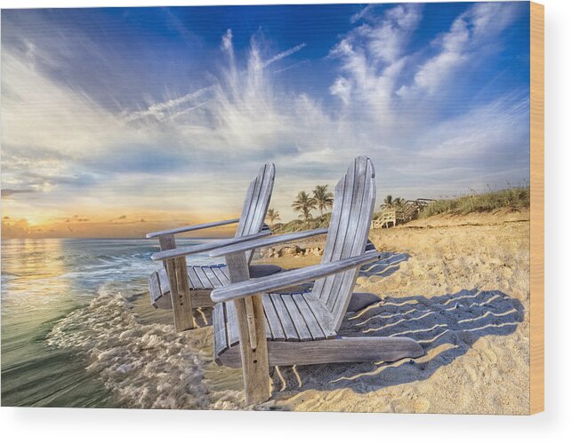 Clouds Wood Print featuring the photograph Summer Dreaming by Debra and Dave Vanderlaan