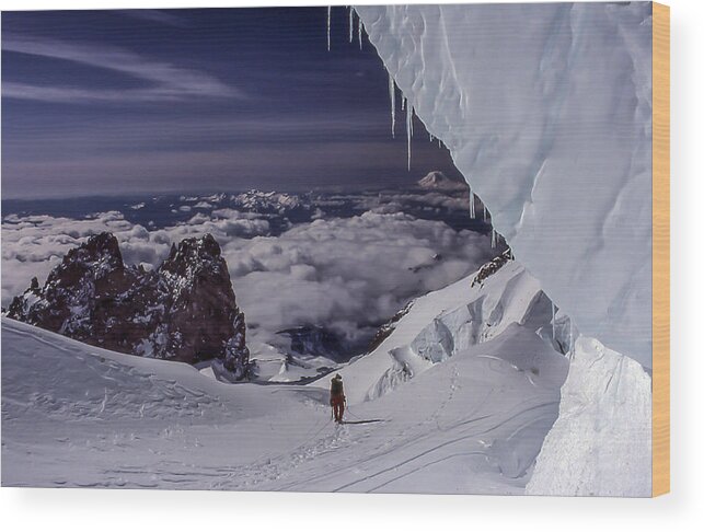 Mount Rainier Wood Print featuring the photograph Summit Bound by Doug Scrima