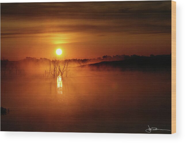 Country Wood Print featuring the photograph Sun Birth by Jim Bunstock