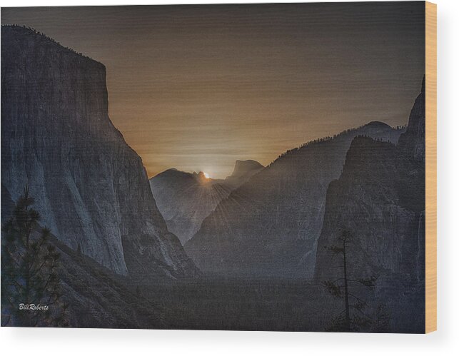 Bridal Veil Buttress Wood Print featuring the photograph Sunburst Yosemite by Bill Roberts