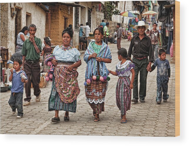 Guatemala Wood Print featuring the photograph Sunday morning in Guatemala by Tatiana Travelways