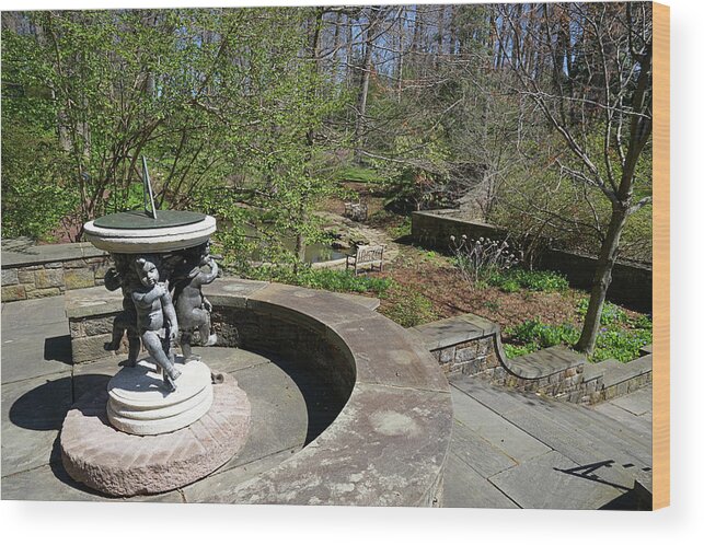 Garden Wood Print featuring the photograph Sundial at Winterthur #4958 by Raymond Magnani