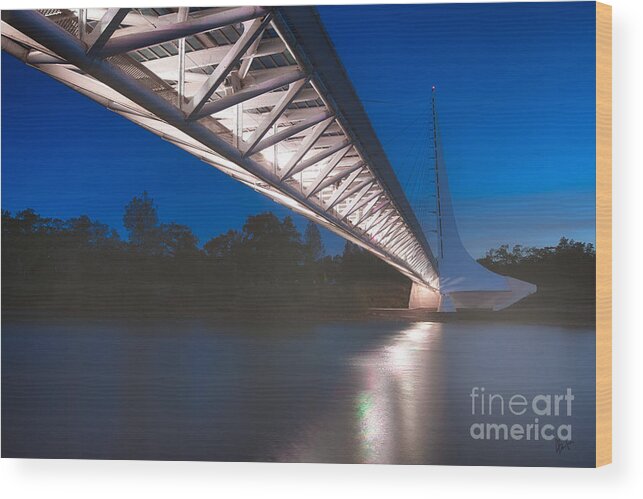 Sundial Bridge Wood Print featuring the photograph Sundial Bridge 4 by Anthony Michael Bonafede