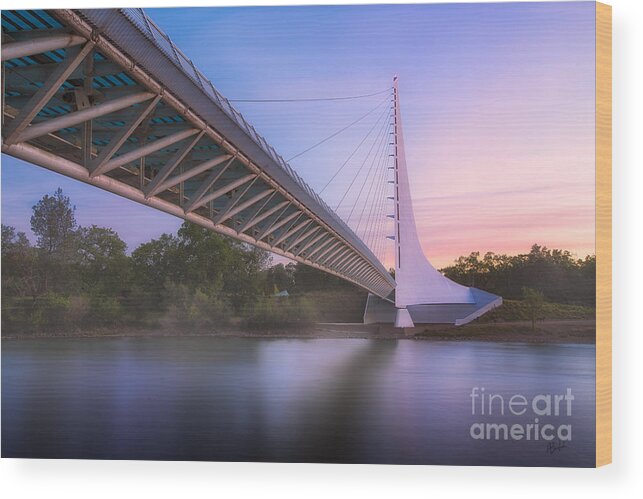 Sundial Bridge Wood Print featuring the photograph Sundial Bridge 6 by Anthony Michael Bonafede