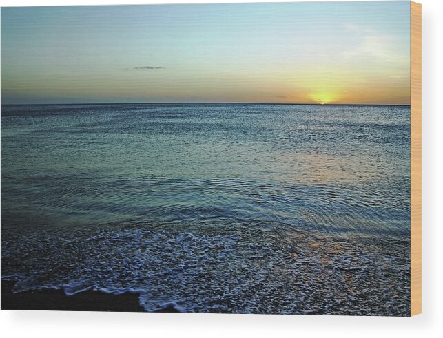 Sunset Wood Print featuring the photograph Sundown At Manasota Key by Debbie Oppermann