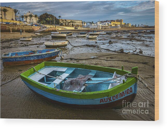 Andalucia Wood Print featuring the photograph Sunkissed Cadiz Spain by Pablo Avanzini