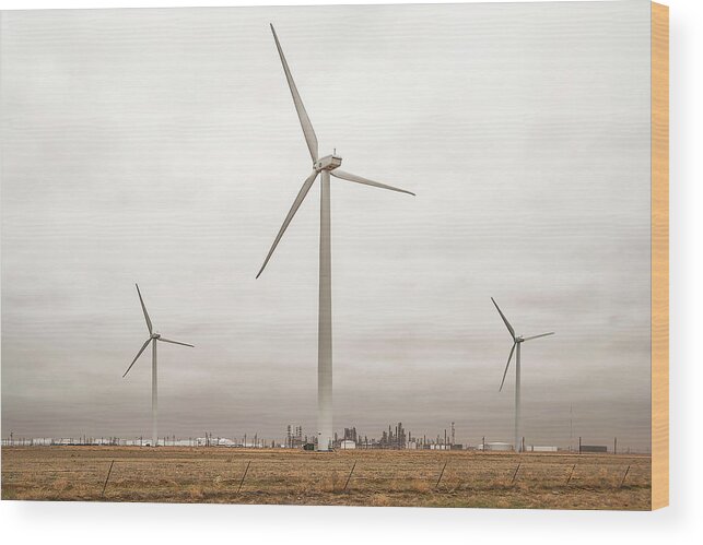 Turbines Wood Print featuring the photograph Sunray Turbines by Scott Cordell