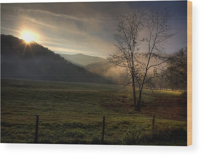 Boxley Valley Wood Print featuring the photograph Sunrise at Big Hollow by Michael Dougherty