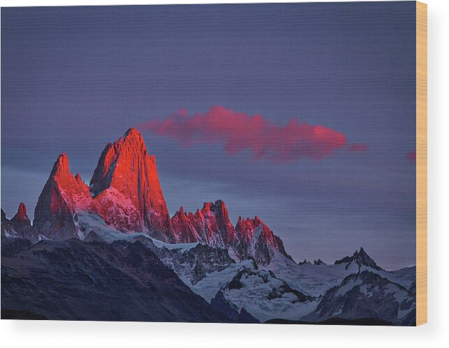 Patagonia Wood Print featuring the photograph Sunrise at Fitz Roy #3 - Patagonia by Stuart Litoff