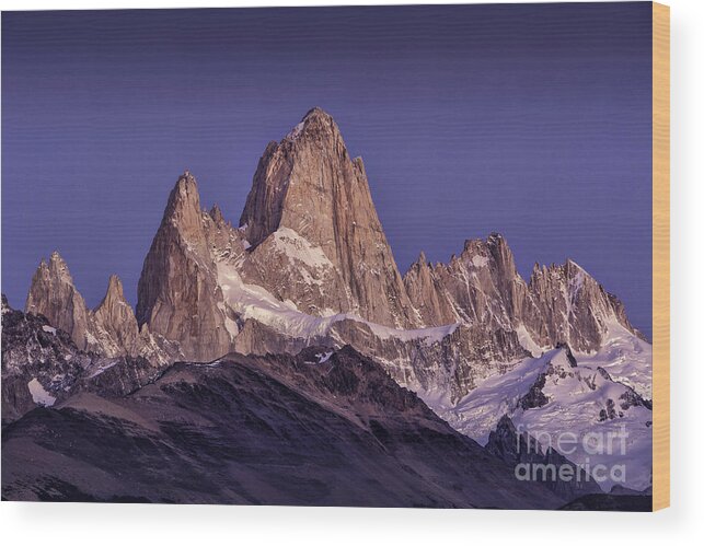Patagonia Wood Print featuring the photograph Sunrise At Fitz Roy Patagonia 7 by Timothy Hacker