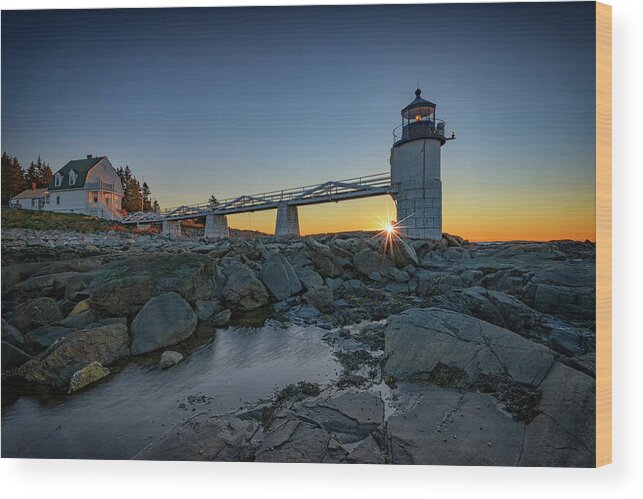 Marshall Point Lighthhouse Wood Print featuring the photograph Sunrise at Marshall Point by Rick Berk