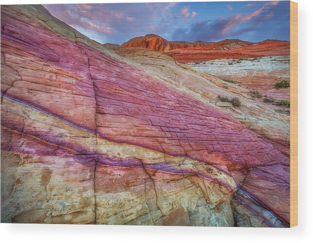 Landscapes Wood Print featuring the photograph Sunrise at Rainbow Rock by Darren White