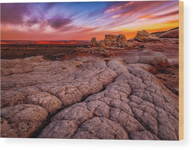 Sunrise Wood Print featuring the photograph Sunrise at White Pockets by Michael Ash