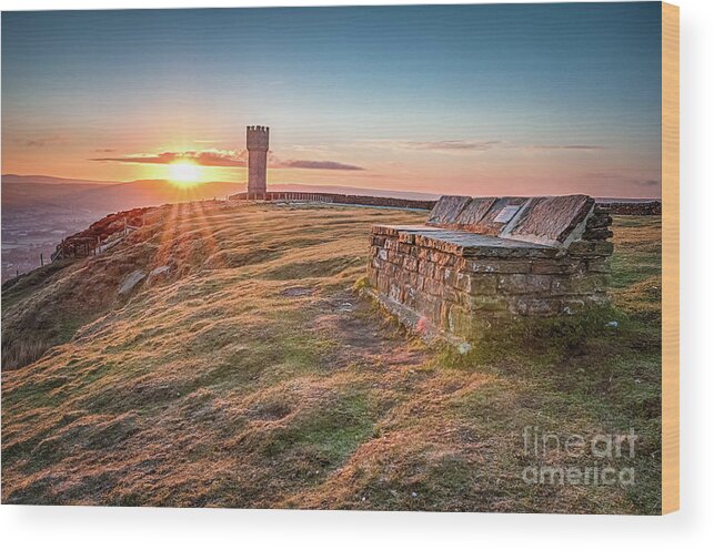 Cowling Wood Print featuring the photograph Sunrise in Cowling on last day of April by Mariusz Talarek