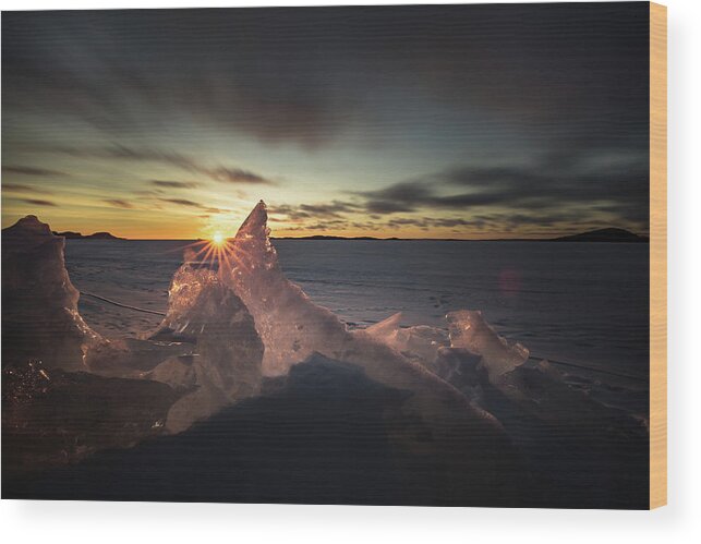 Bitter Wood Print featuring the photograph Sunrise March 24 740 AM Sturgeon Bay by Jakub Sisak